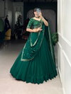 LNB1447 Georgette With Thread Embroidery Work Lehenga With Blouse Dupatta Wholesale In India